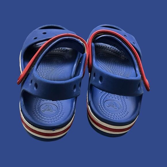 Little Kids Unisex Crocs Royal Blue BayBand Crocband Ii Sandals Size J 2 - Picture 7 of 9